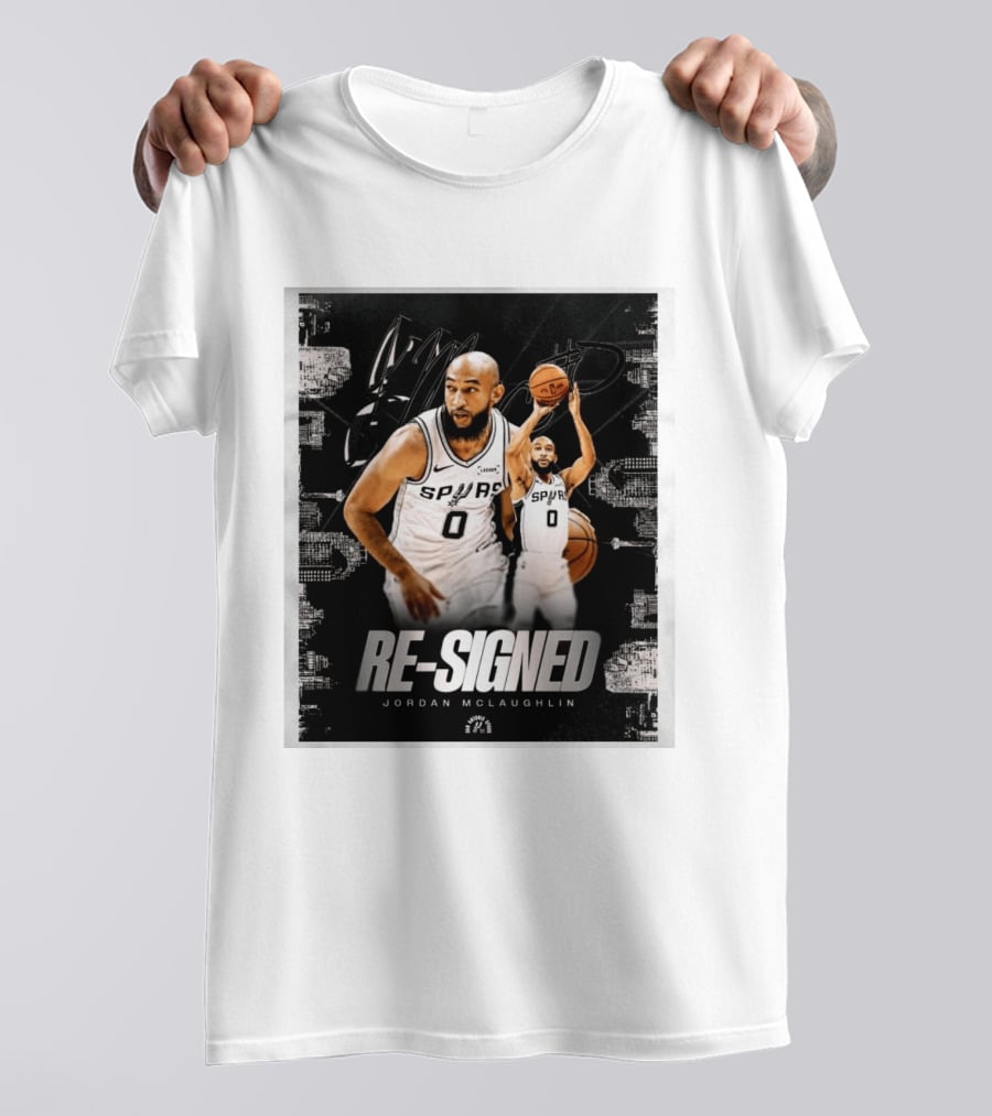 Re Signed Jordan McLaughlin Spurs Basketball San Antonio T-Shirt