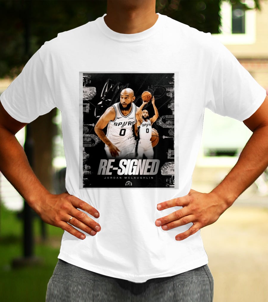 Re Signed Jordan McLaughlin Spurs Basketball San Antonio T-Shirt