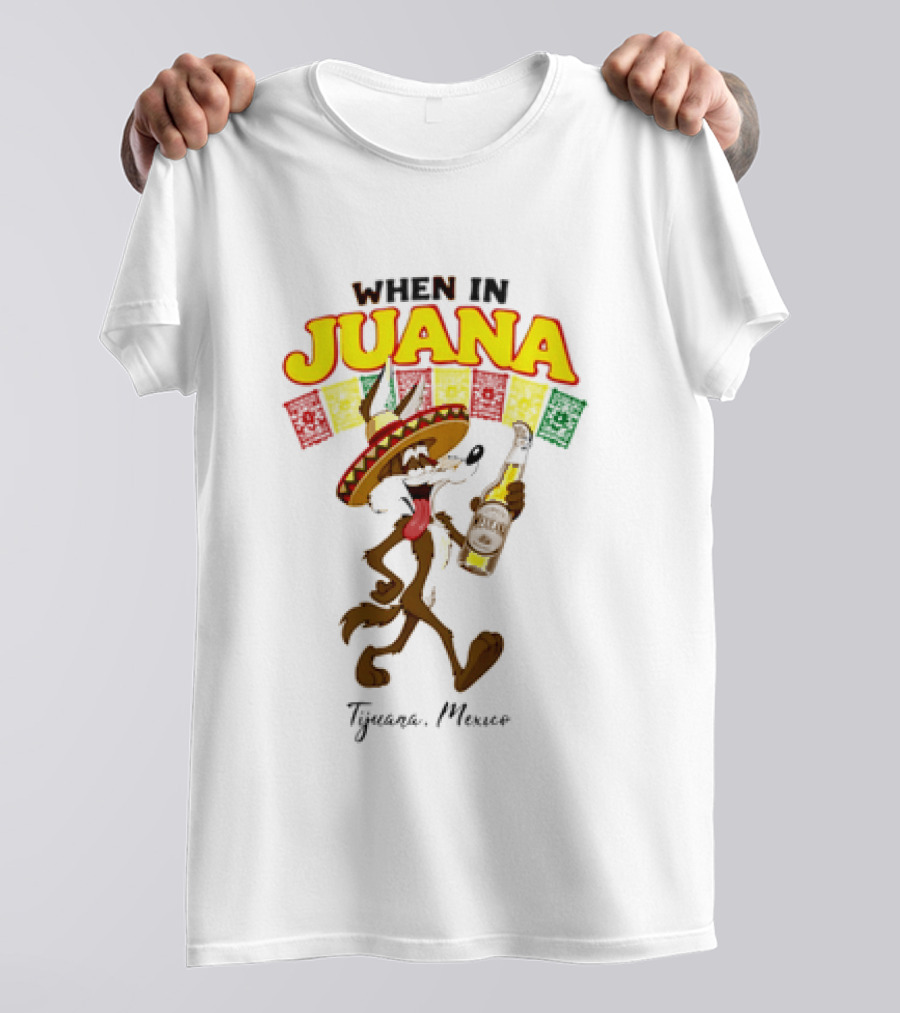 When In Juana Tijuana Mexico Sombrero Flags Fiesta T-Shirt