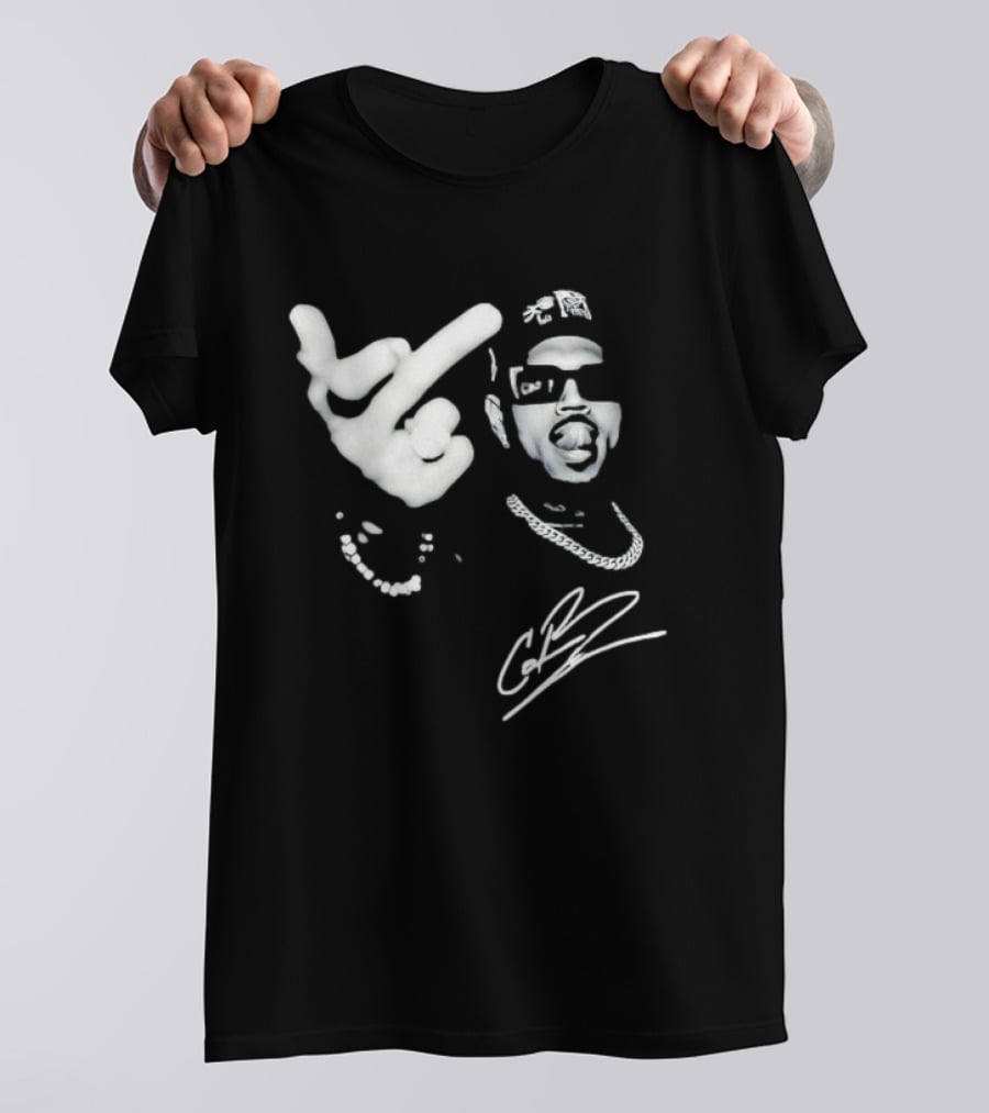 Chris Brown Middle Finger CB Signature T-Shirt