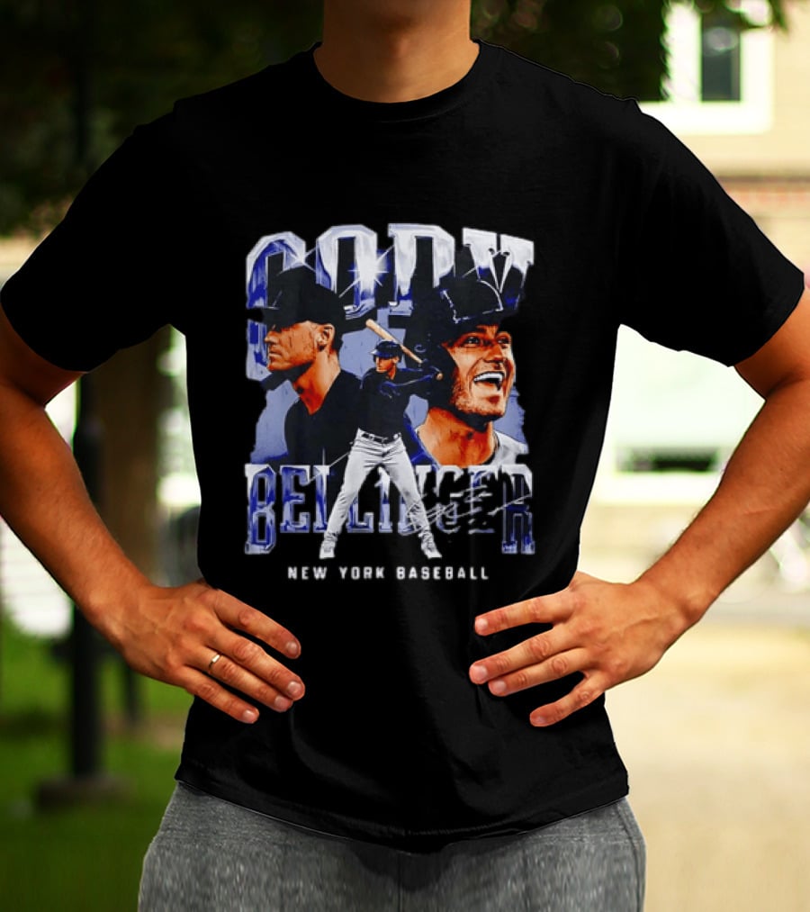 Cody Bellinger New York Baseball Player Portrait Collage T-Shirt