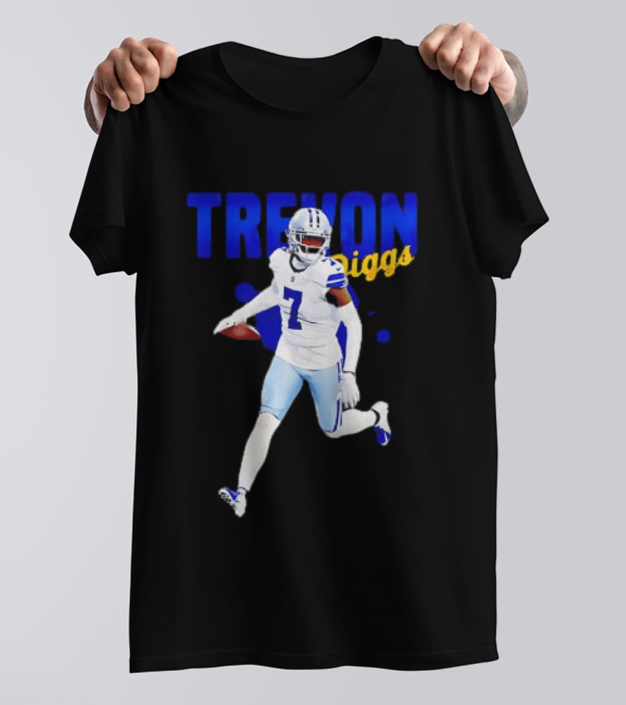 Trevon Diggs Dallas Cowboys Number 7 Running With Football T-Shirt