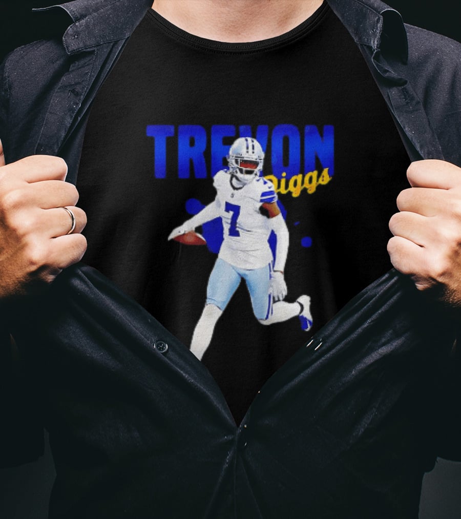 Trevon Diggs Dallas Cowboys Number 7 Running With Football T-Shirt