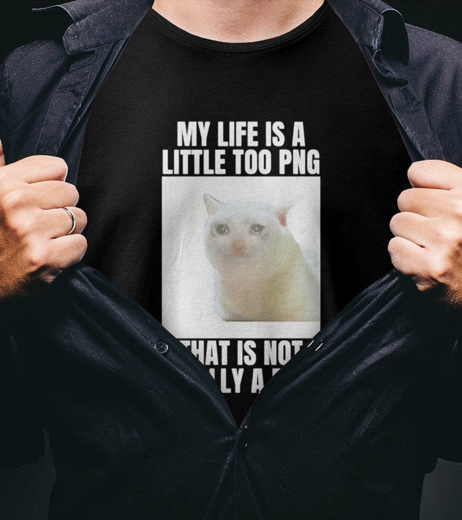 My Life Is A Little Too PNG That Is Not Really A PNG Cat Meme T-Shirt