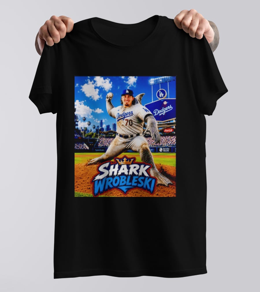 Shark Wrobleski Los Angeles Dodgers No 70 Iconic Baseball Player Fantasy T-Shirt