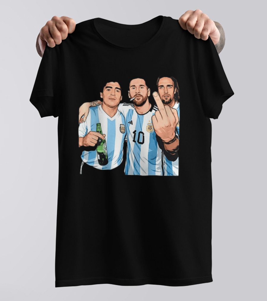 Messi Maradona Batistuta Argentina Football Legends T-Shirt