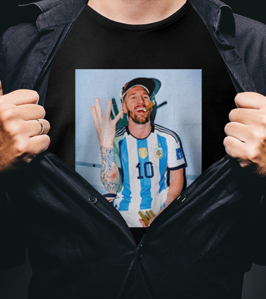Lionel Messi Smoking Cigarette T-Shirt