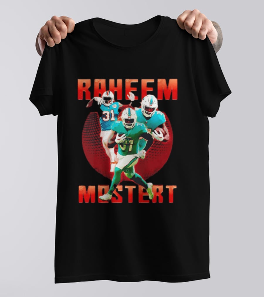 Raheem Mostert Miami Dolphins Football Running Back Action T-Shirt