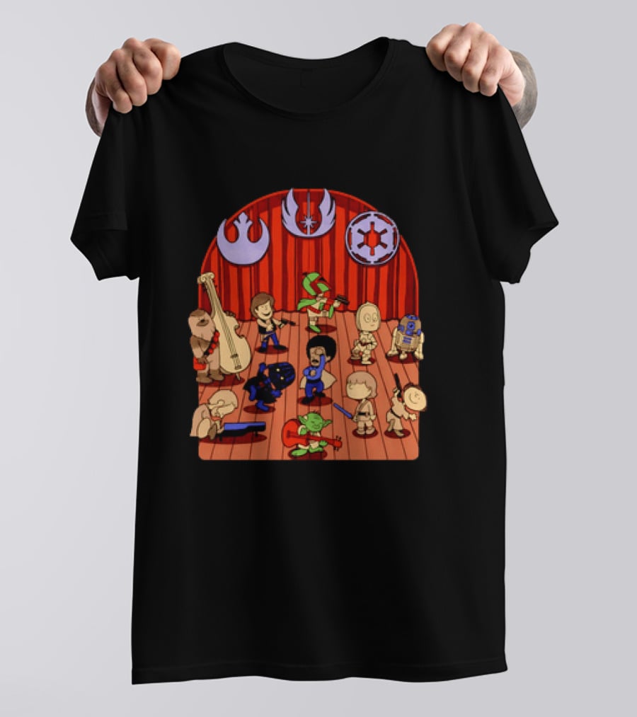 Star Wars Peanuts Characters Band With Iconic Symbols Mashup T-Shirt