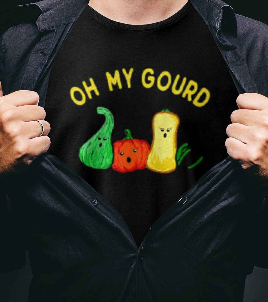 Oh My Gourd Funny Vegetable Trio Playful Pun T-Shirt