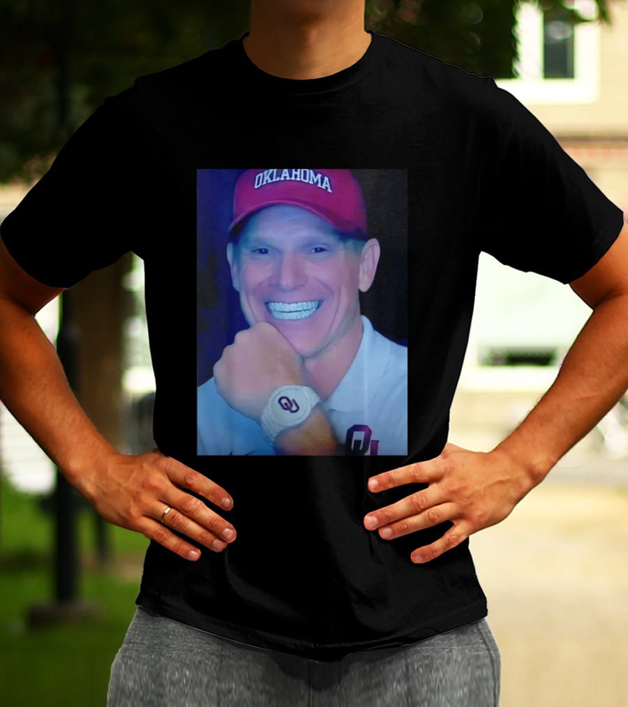 Oklahoma Sooners Brent Venables Smiling With Grill And OU T-Shirt