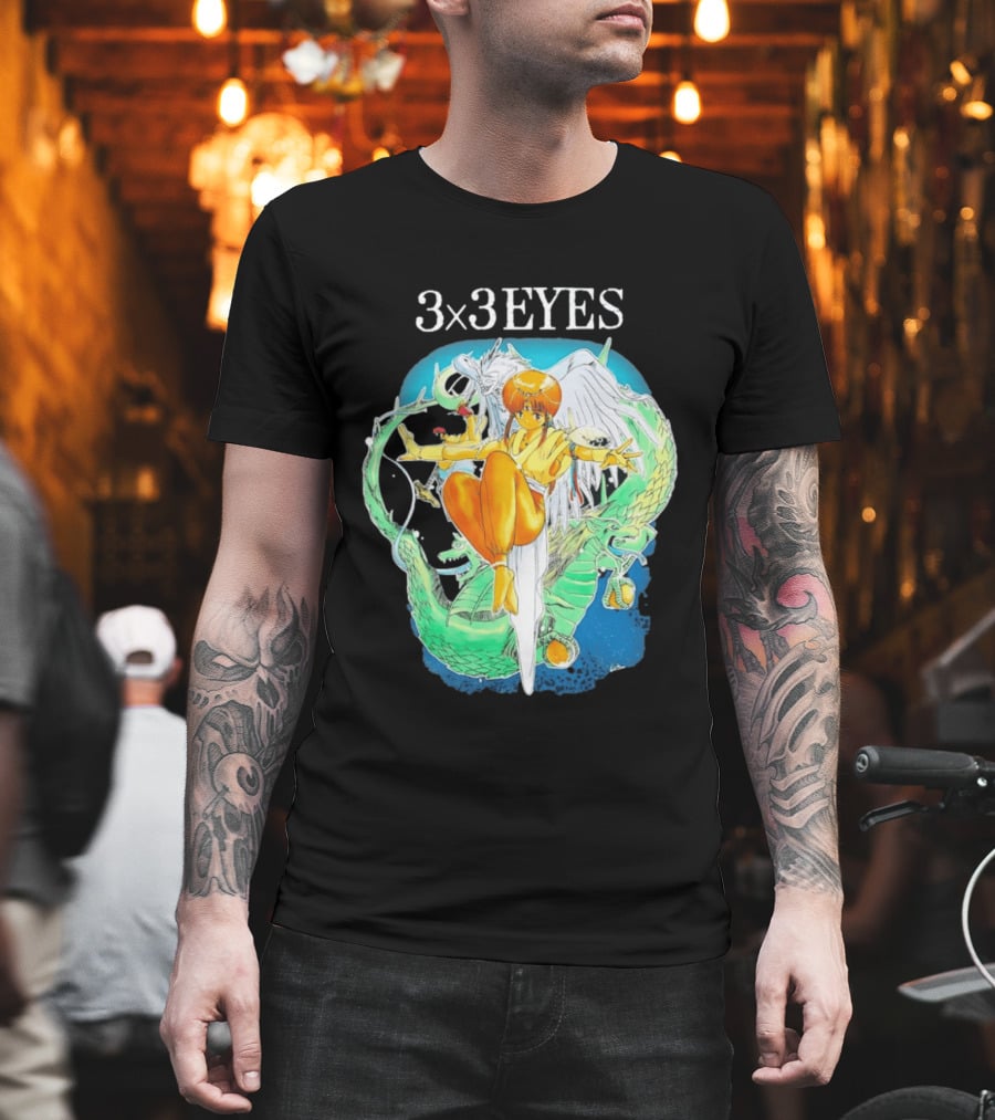 3×3 EYES Pai And Yakumo Winged Warrior Combat Scene T-Shirt