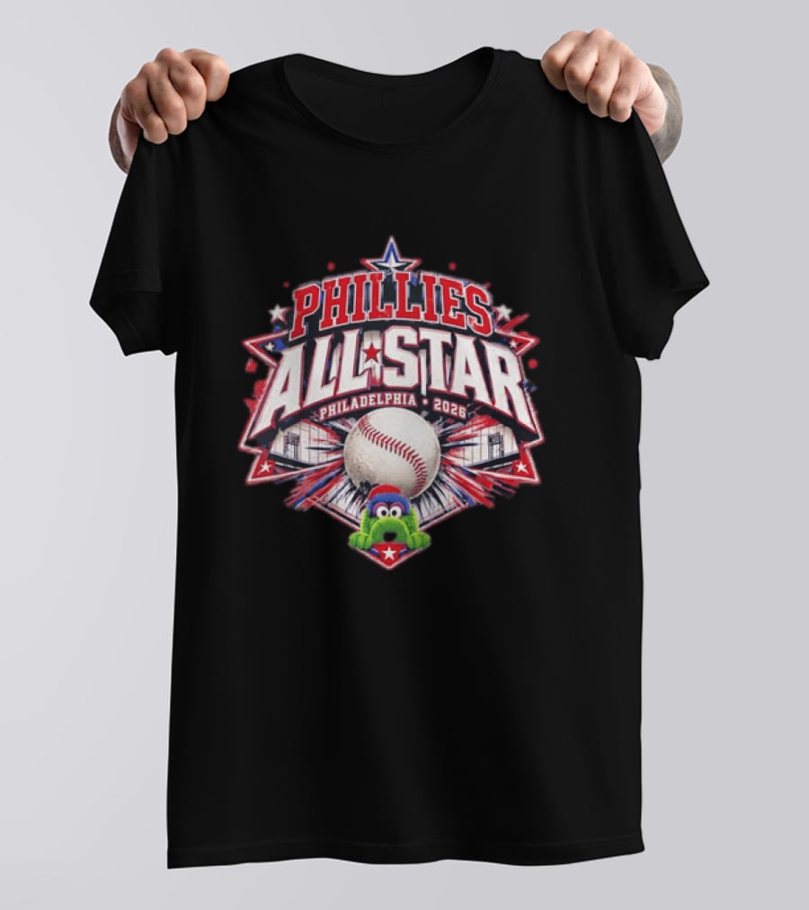 Phillies All Star Philadelphia 2026 Gritty Baseball Event Promo T-Shirt