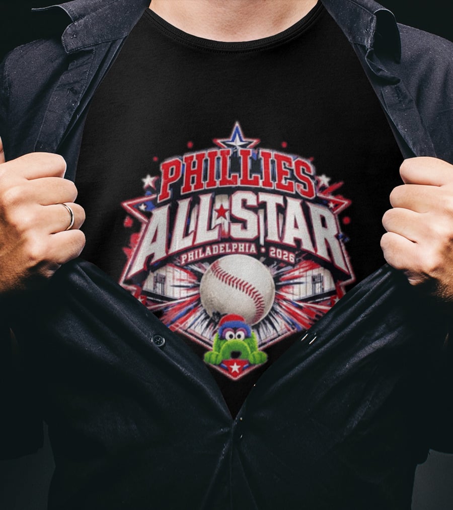 Phillies All Star Philadelphia 2026 Gritty Baseball Event Promo T-Shirt