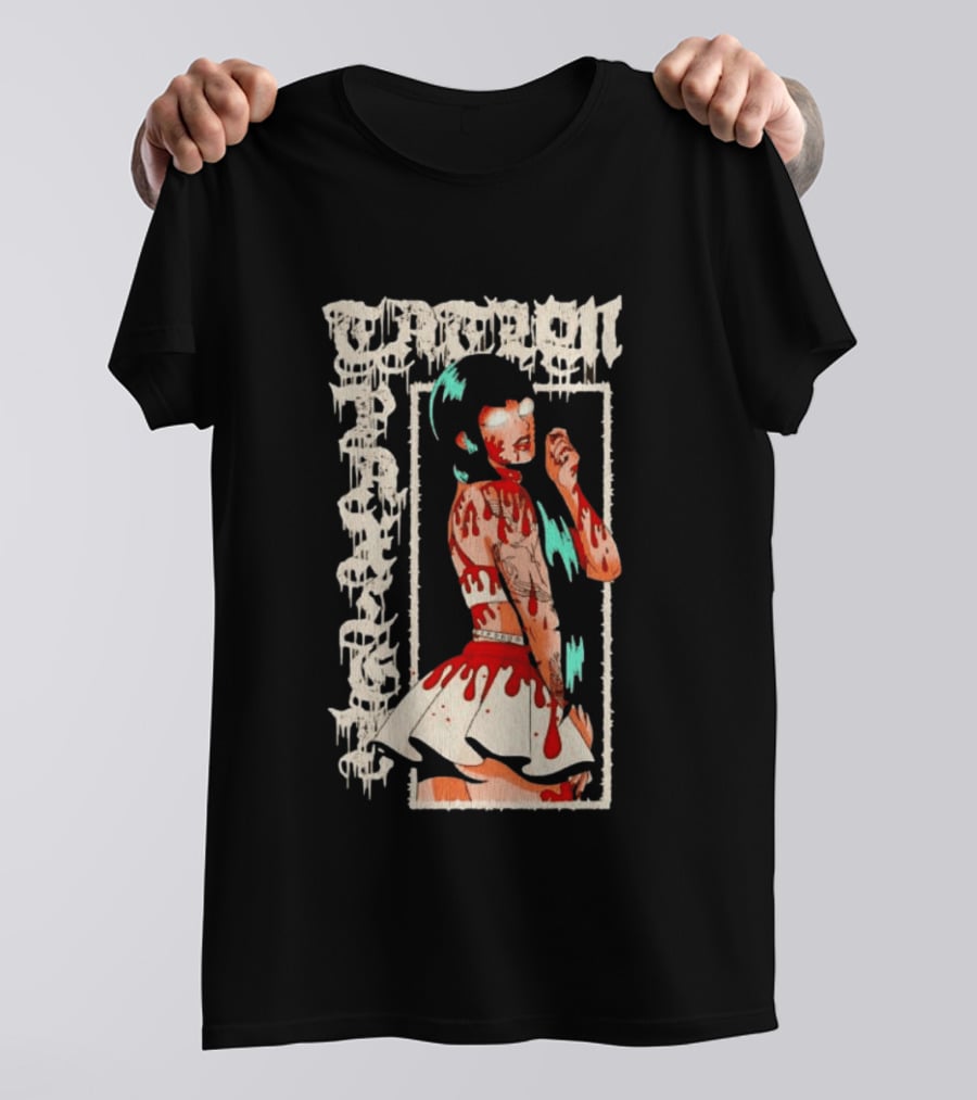 Vampen Anime Girl Horror Aesthetic Gore Dripping Gothic T-Shirt
