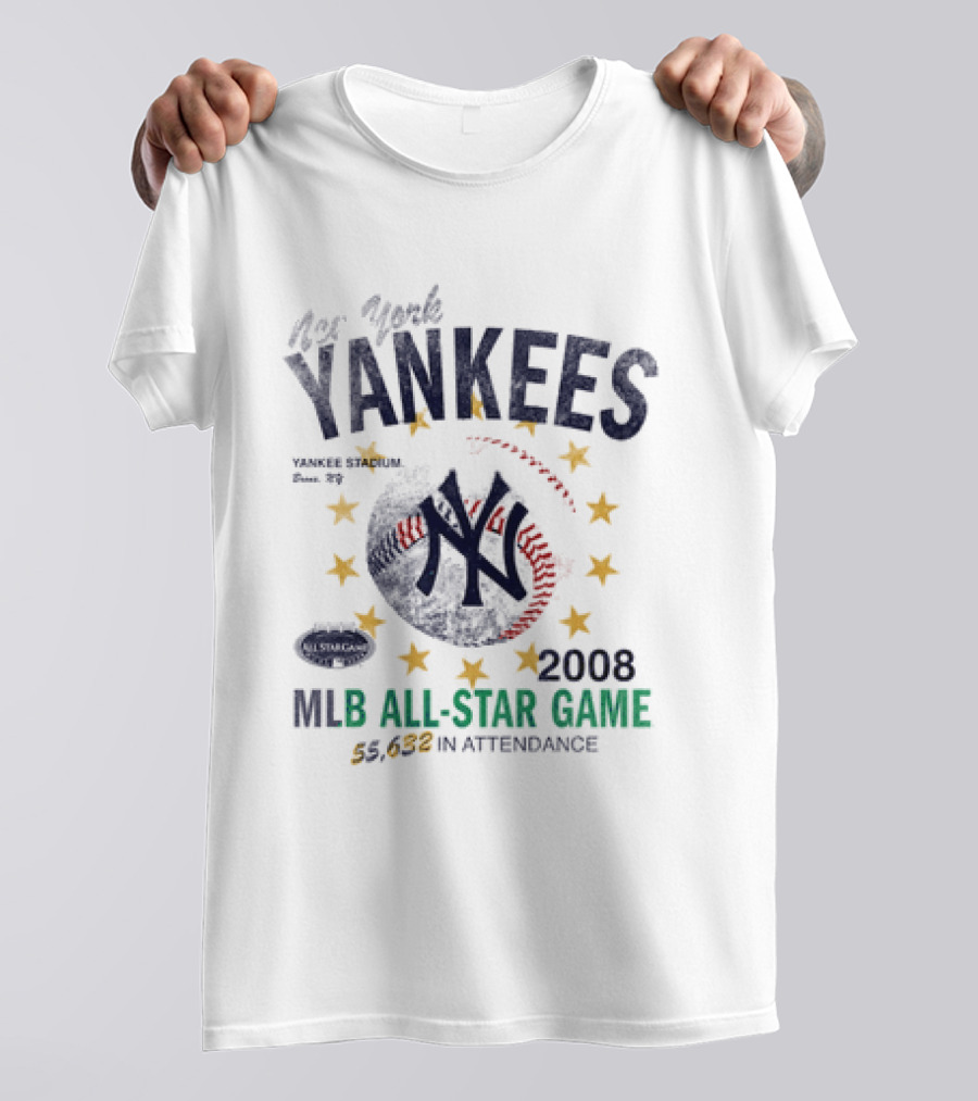 New York Yankees 2008 MLB All Star Game Yankee Stadium 56,632 In Attendance T-Shirt