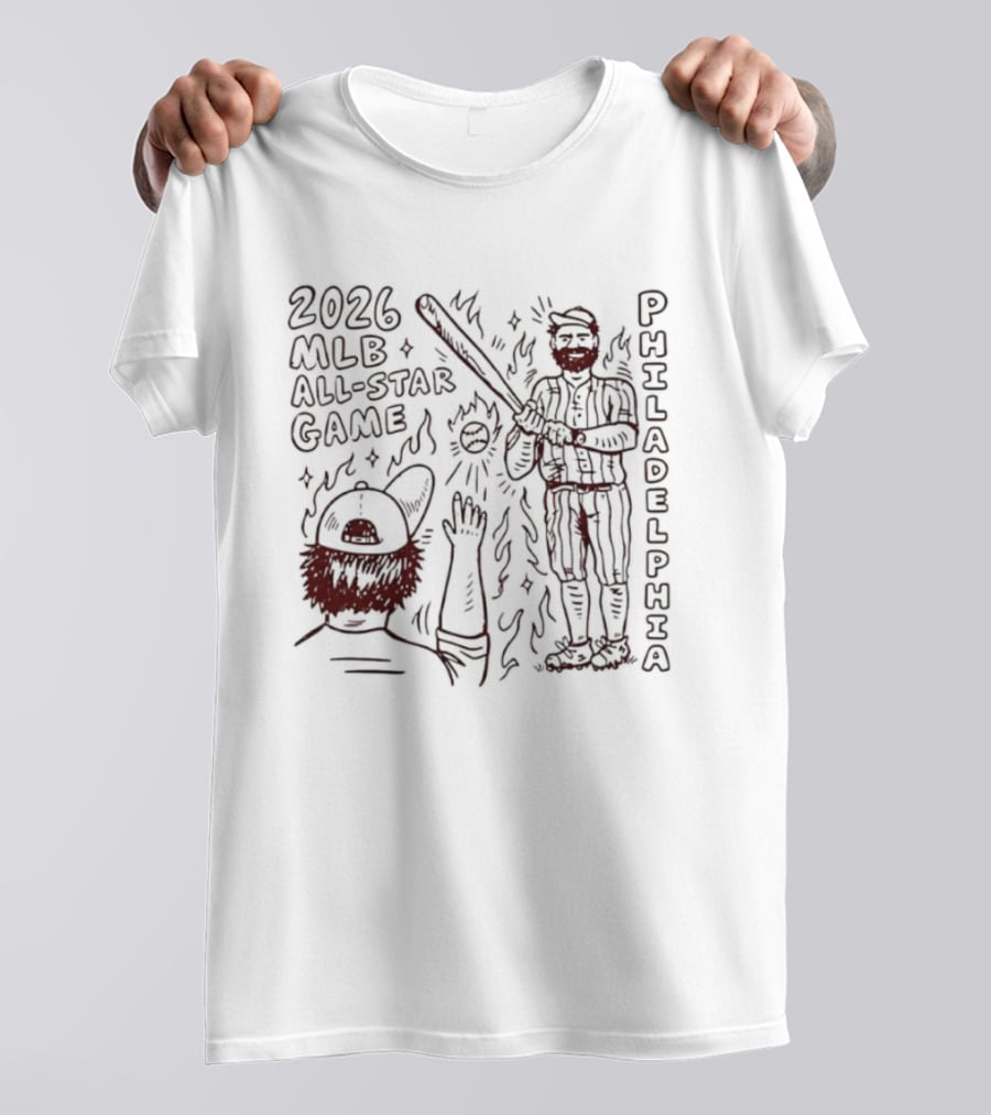 2026 MLB All Star Game Philadelphia Phillies Baseball Player T-Shirt