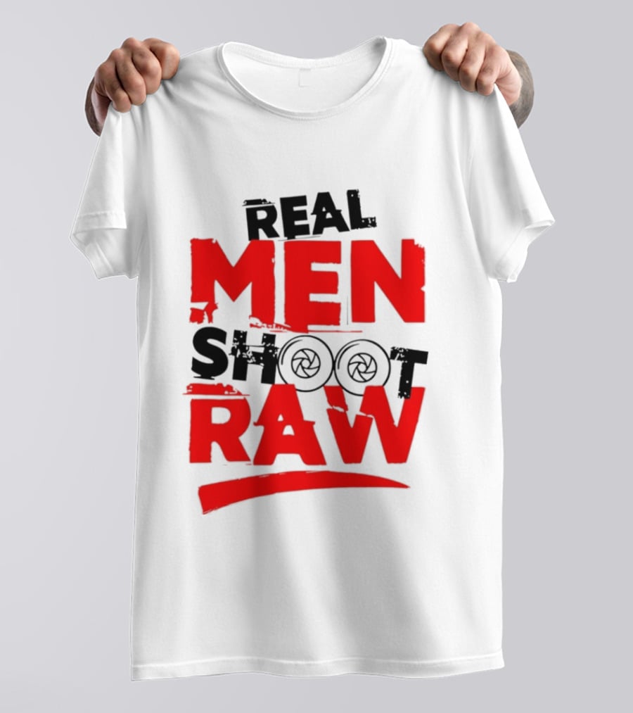 Real Men Shoot RAW Camera Shutter Aperture Photography T-Shirt