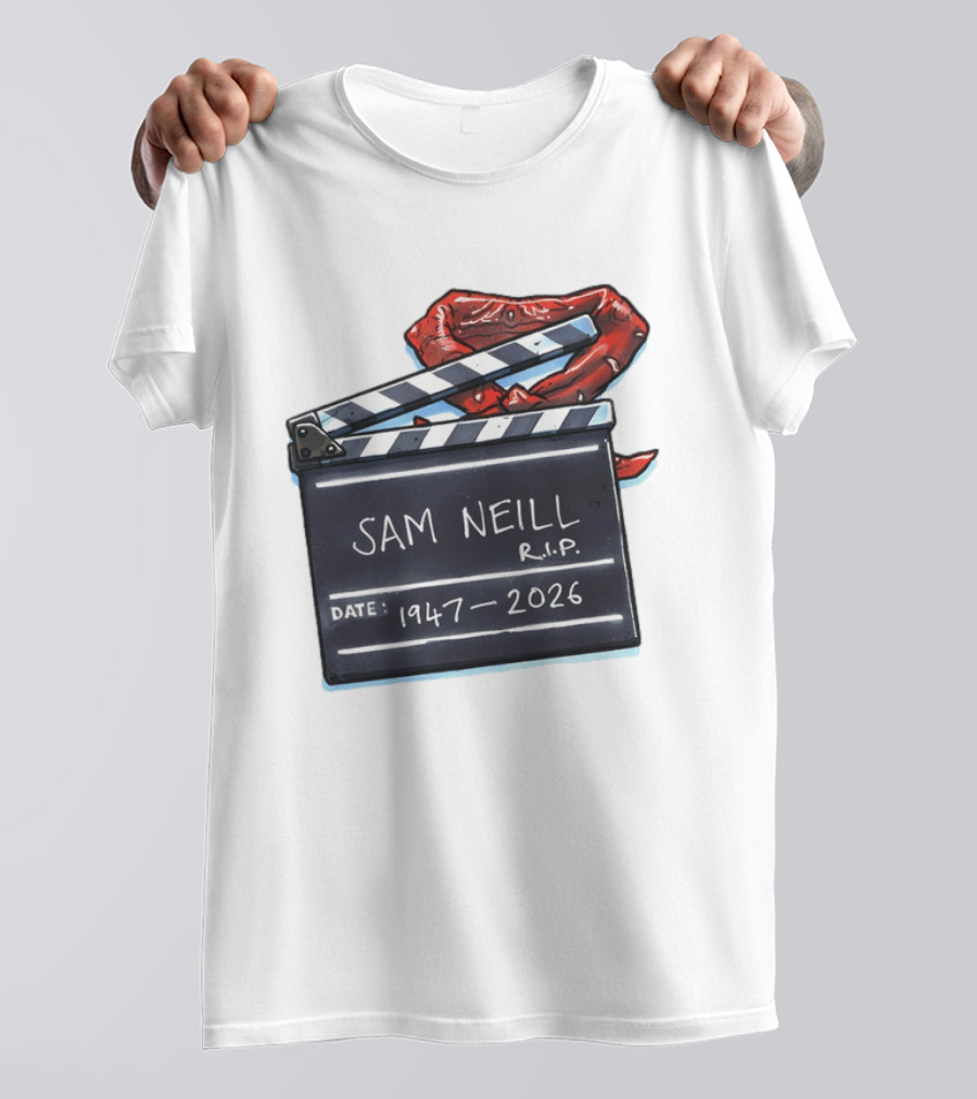 Sam Neill Rip 1947 2026 Clapboard Rest In Peace Legend T-Shirt
