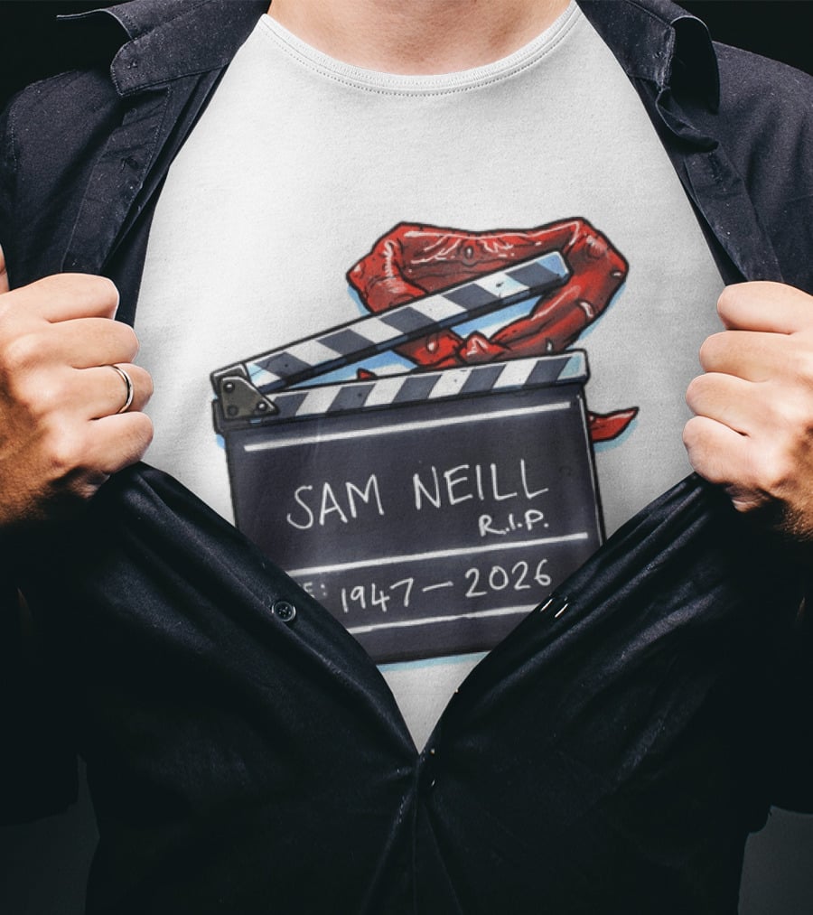 Sam Neill Rip 1947 2026 Clapboard Rest In Peace Legend T-Shirt
