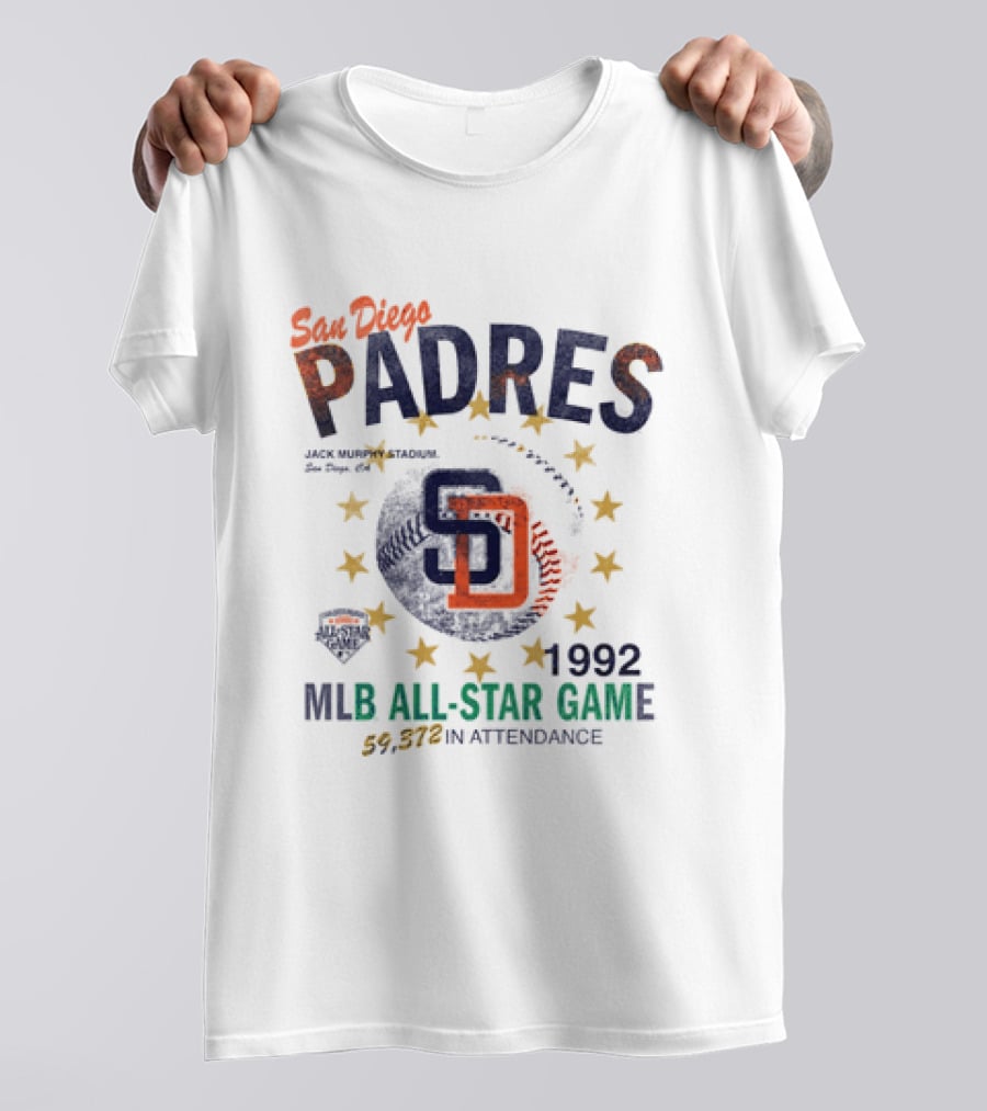 San Diego Padres 1992 MLB All Star Game Jack Murphy Stadium 59,372 Attendance T-Shirt