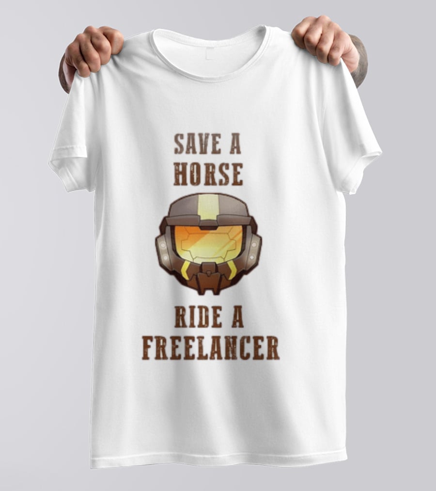 Save A Horse Ride A Freelancer Sci Fi Helmet Visor T-Shirt