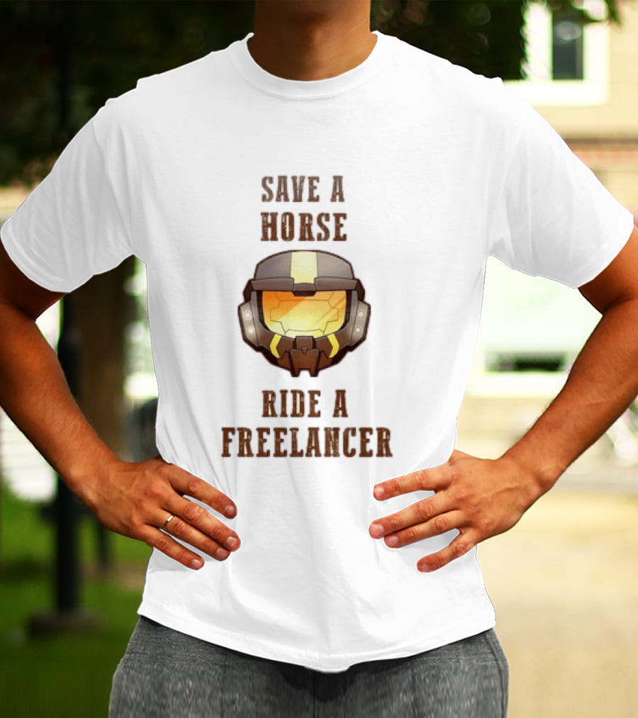 Save A Horse Ride A Freelancer Sci Fi Helmet Visor T-Shirt