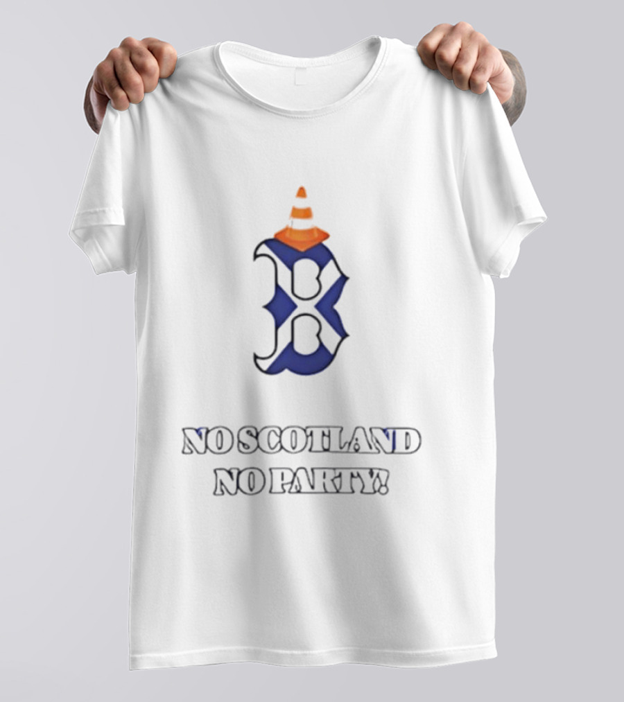 Scotland National Football Team Tartan B No Scotland No Party T-Shirt