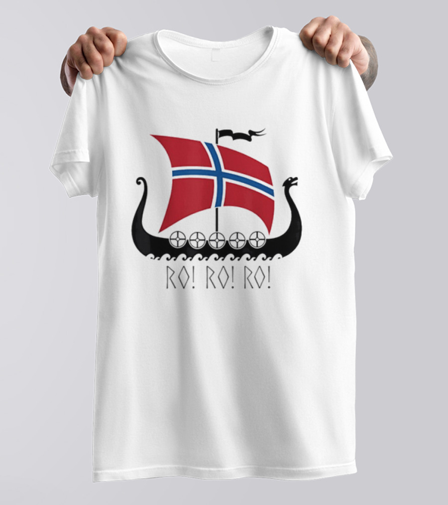 Viking Ship Norwegian Flag Ro Ro Ro T-Shirt