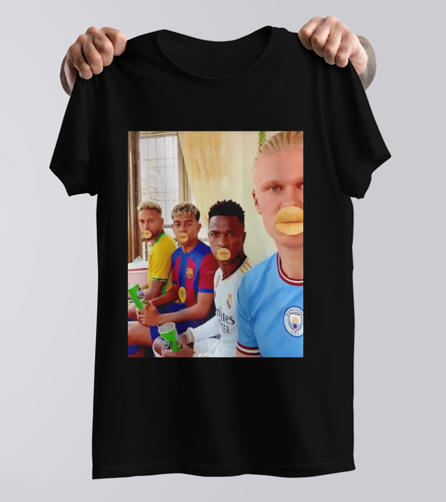 Neymar Vinicius Barcelona Real Madrid Manchester City Football Stars Chips T-Shirt