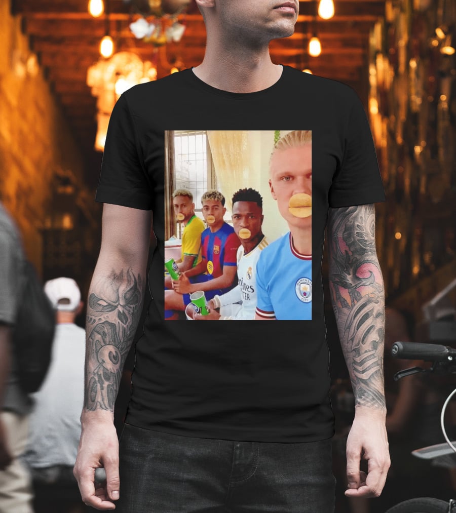 Neymar Vinicius Barcelona Real Madrid Manchester City Football Stars Chips T-Shirt
