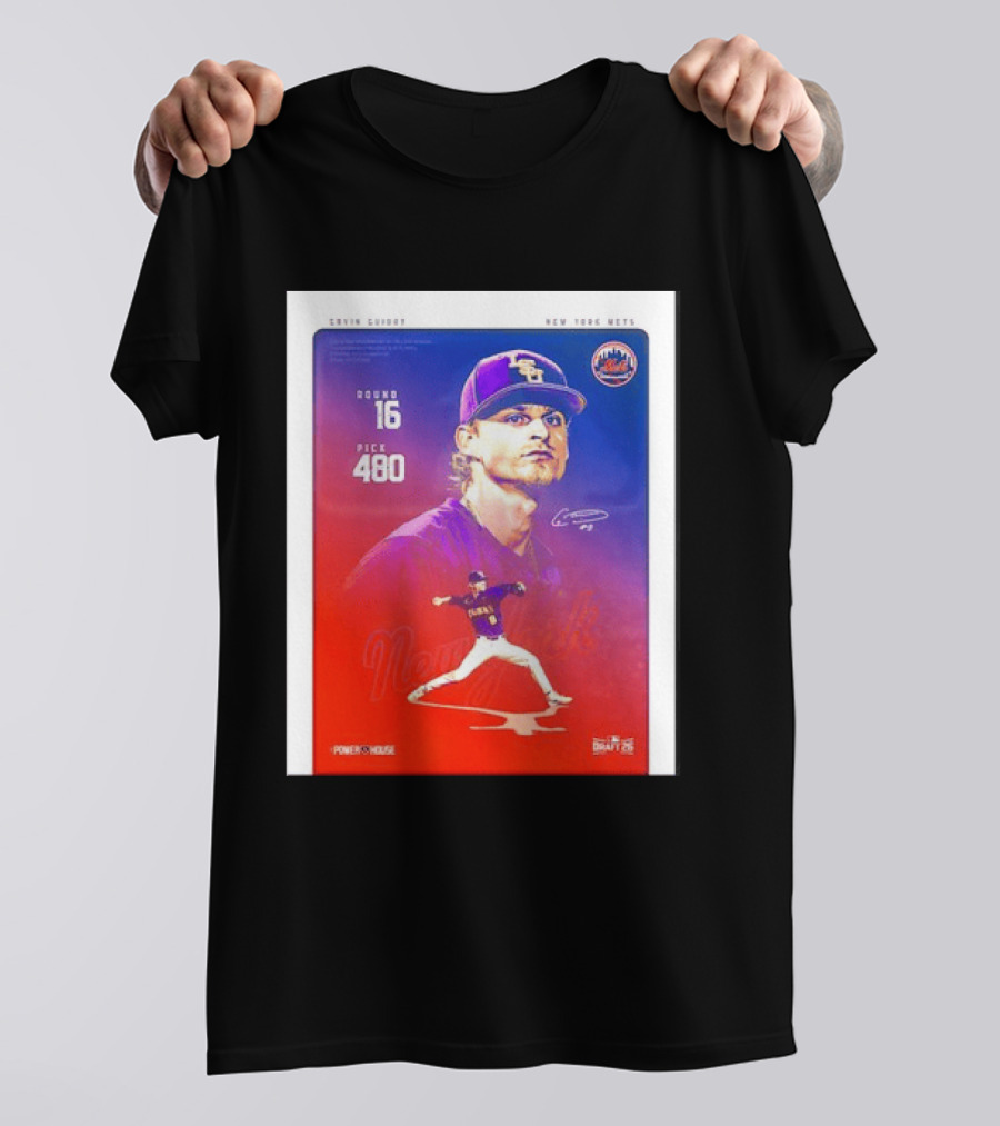 Gavin Guidry New York Mets Round 16 Pick 480 Draft 26 T-Shirt