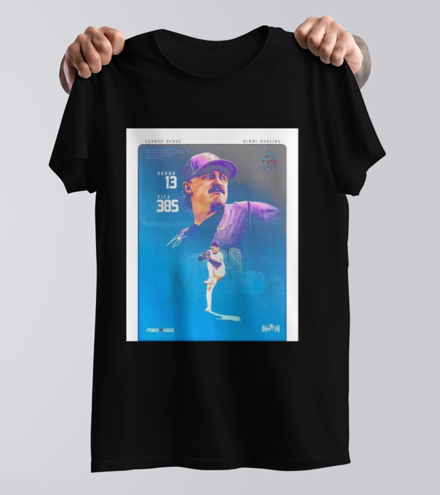 Connor Benge Miami Marlins Round 13 Pick 385 Draft 26 T-Shirt