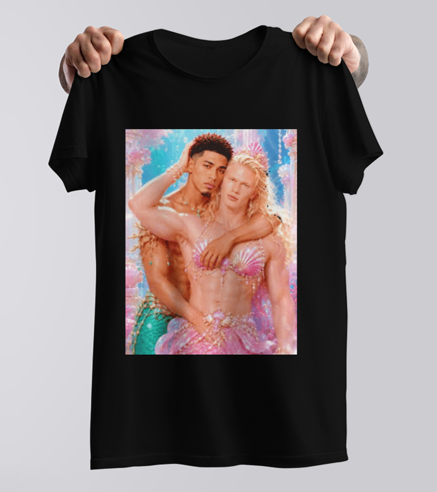 Mermaid Fantasy With Erling Haaland And Jude Bellingham T-Shirt