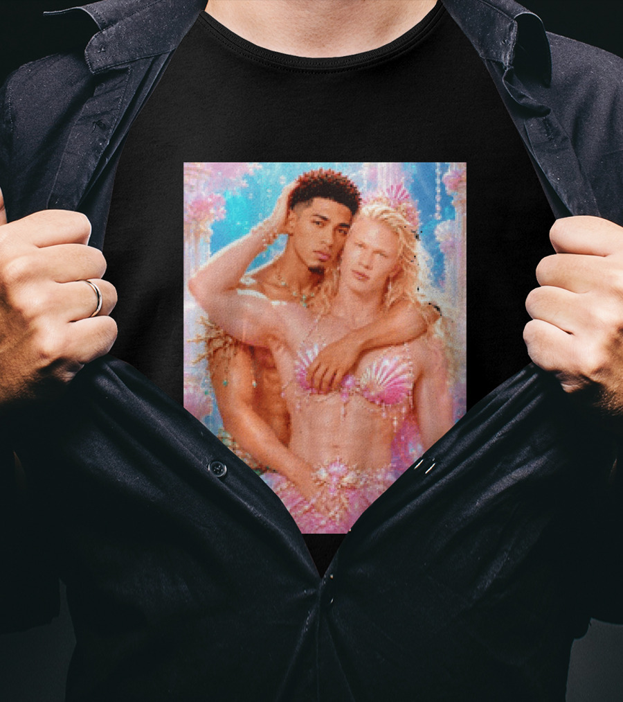 Mermaid Fantasy With Erling Haaland And Jude Bellingham T-Shirt