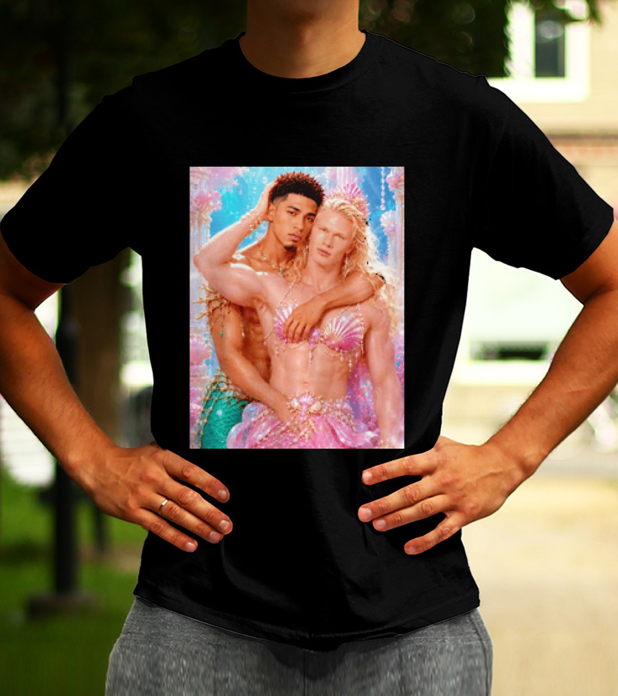 Mermaid Fantasy With Erling Haaland And Jude Bellingham T-Shirt