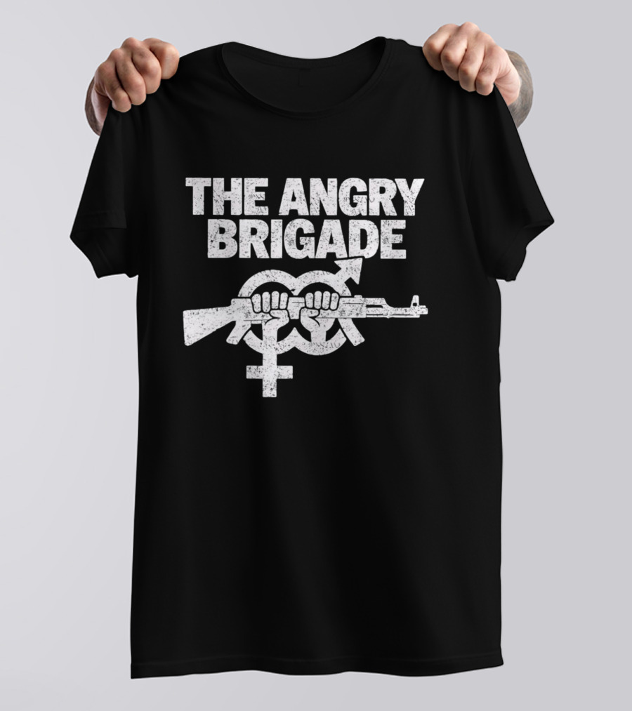 The Angry Brigade Symbol Fists Holding Rifle T-Shirt
