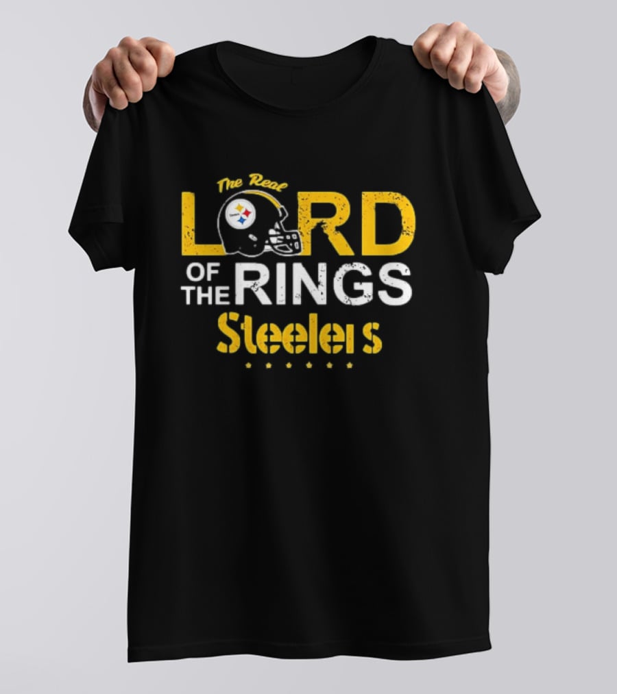 The Real Lord Of The Rings Steelers Pittsburgh Helmets And Stars T-Shirt