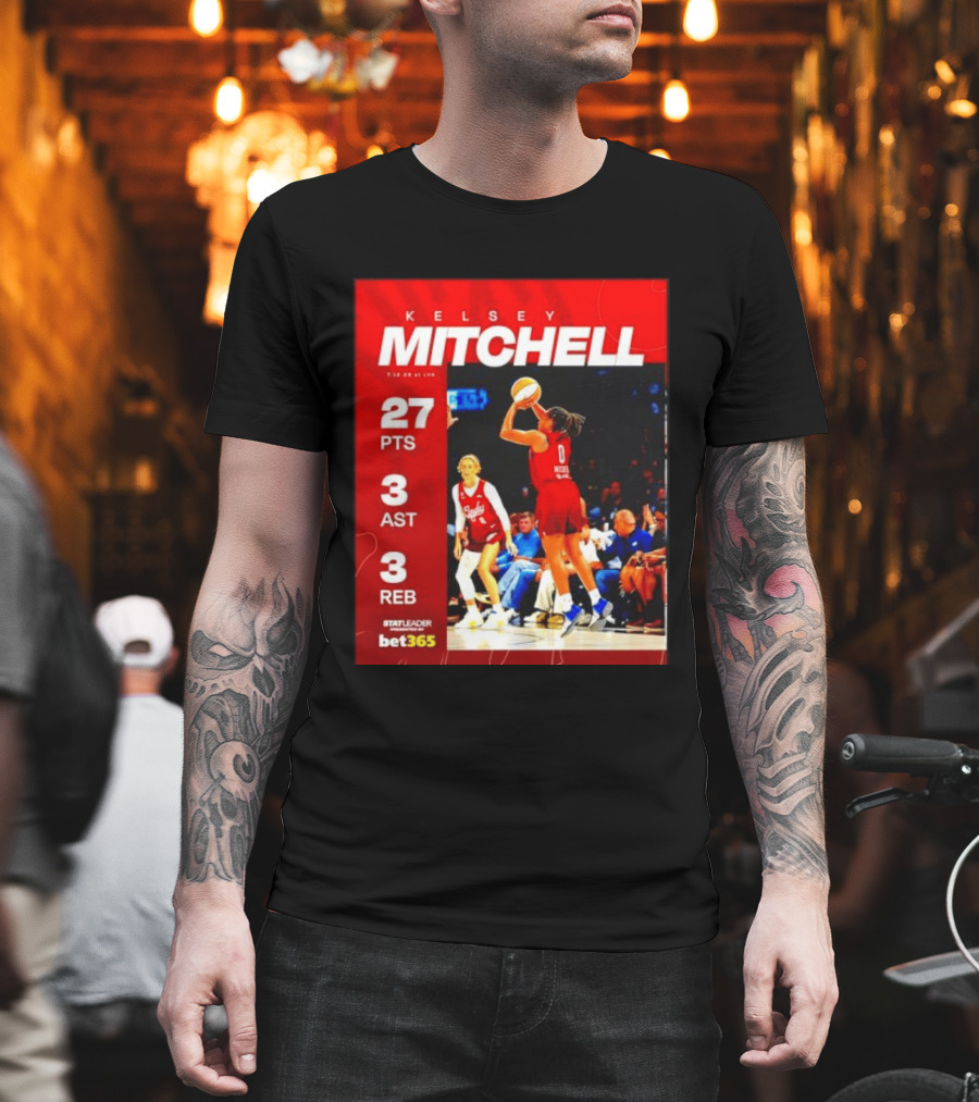 Kelsey Mitchell 27 Points Stat Leader 3 Assists 3 Rebounds At Las Vegas T-Shirt