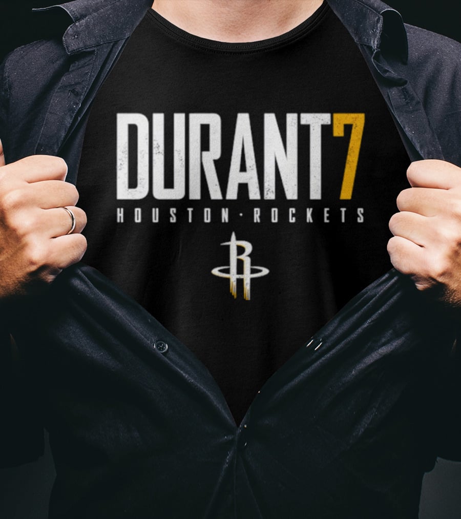 Kevin Durant 7 Houston Rockets Logo Official NBA T-Shirt