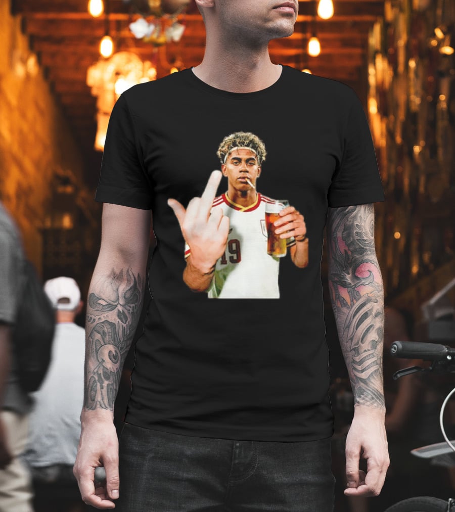 Lamine Yamal Spain National Team 19 Middle Finger And Beer T-Shirt