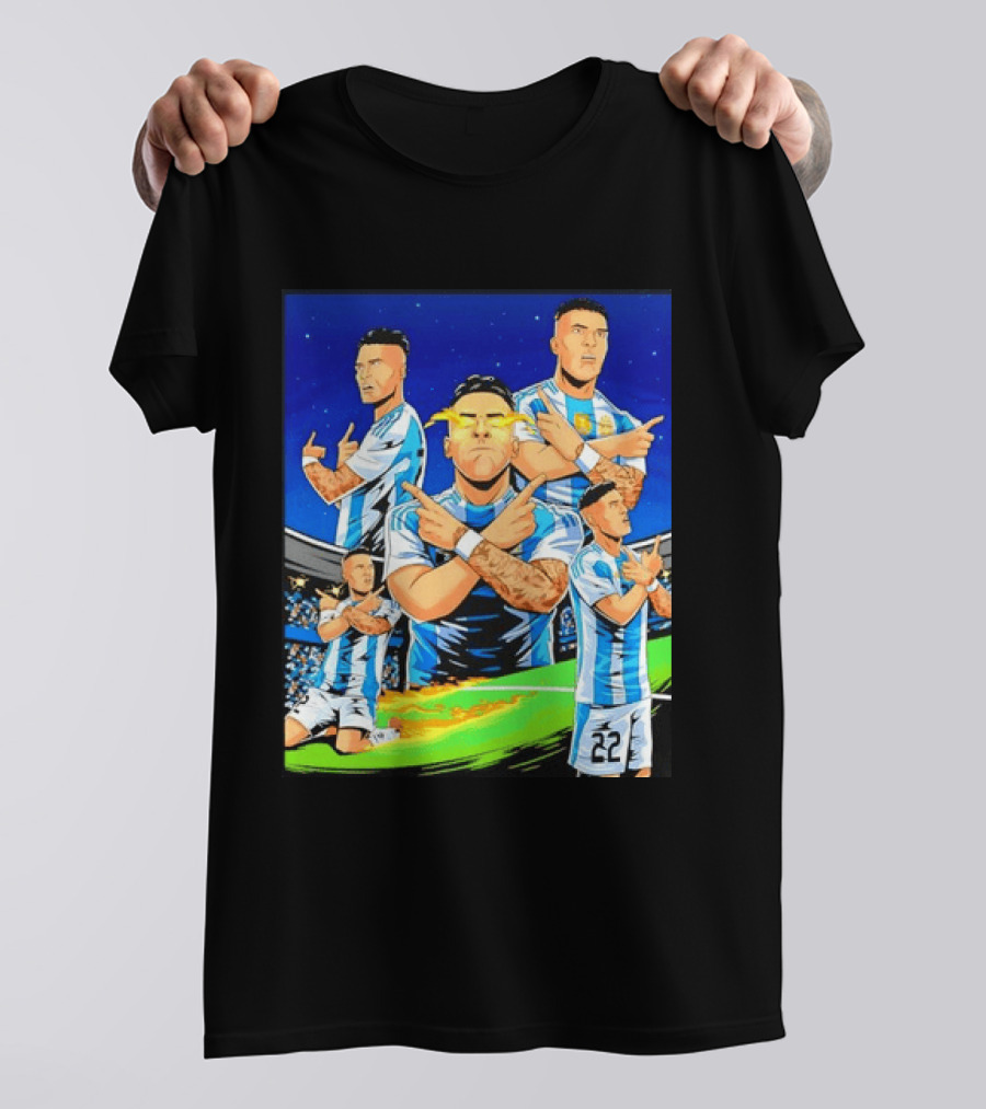 Lautaro Martinez Argentina National Team Collage Soccer Star Celebration T-Shirt