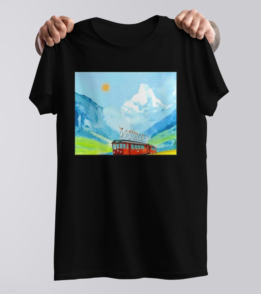 Lionel Messi Argentina Football Team Celebration On Swiss Alps Train T-Shirt
