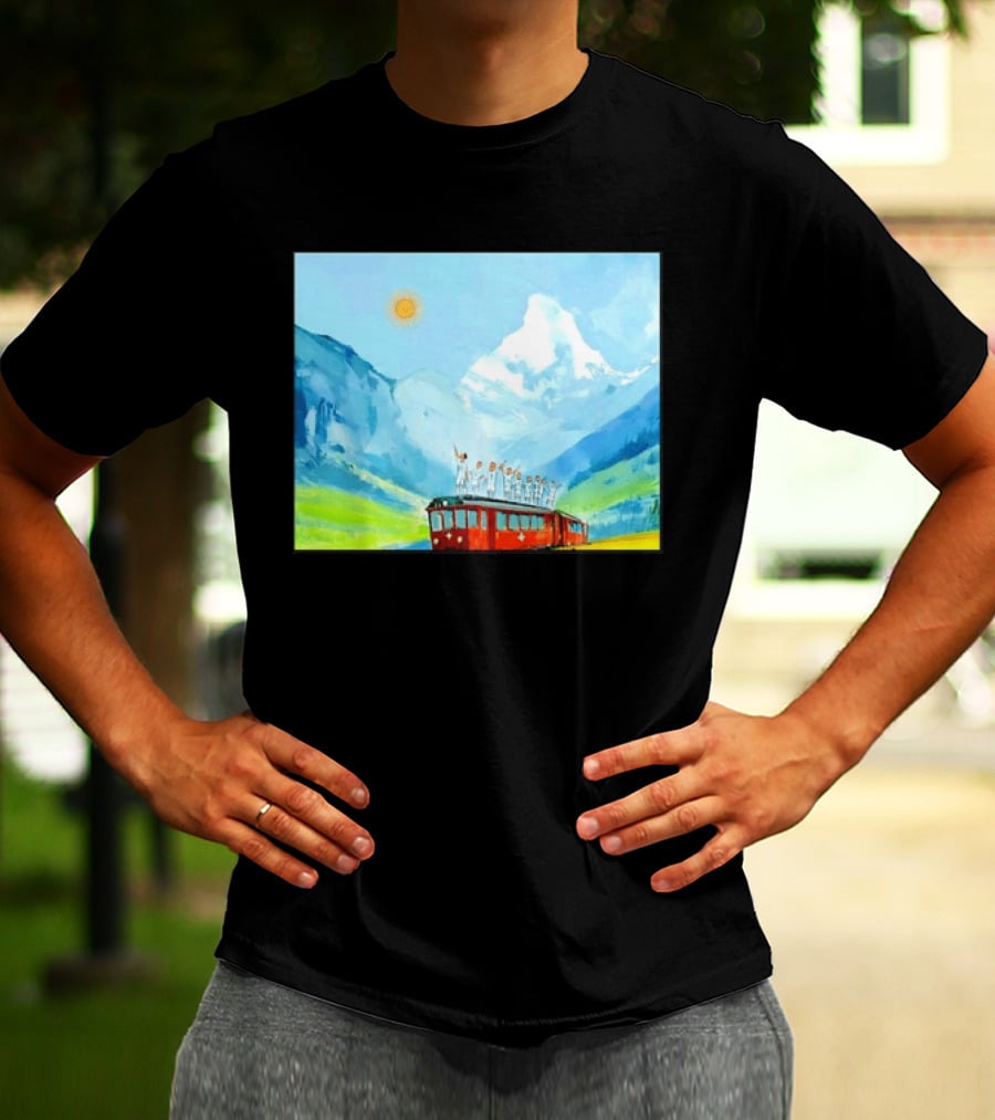 Lionel Messi Argentina Football Team Celebration On Swiss Alps Train T-Shirt