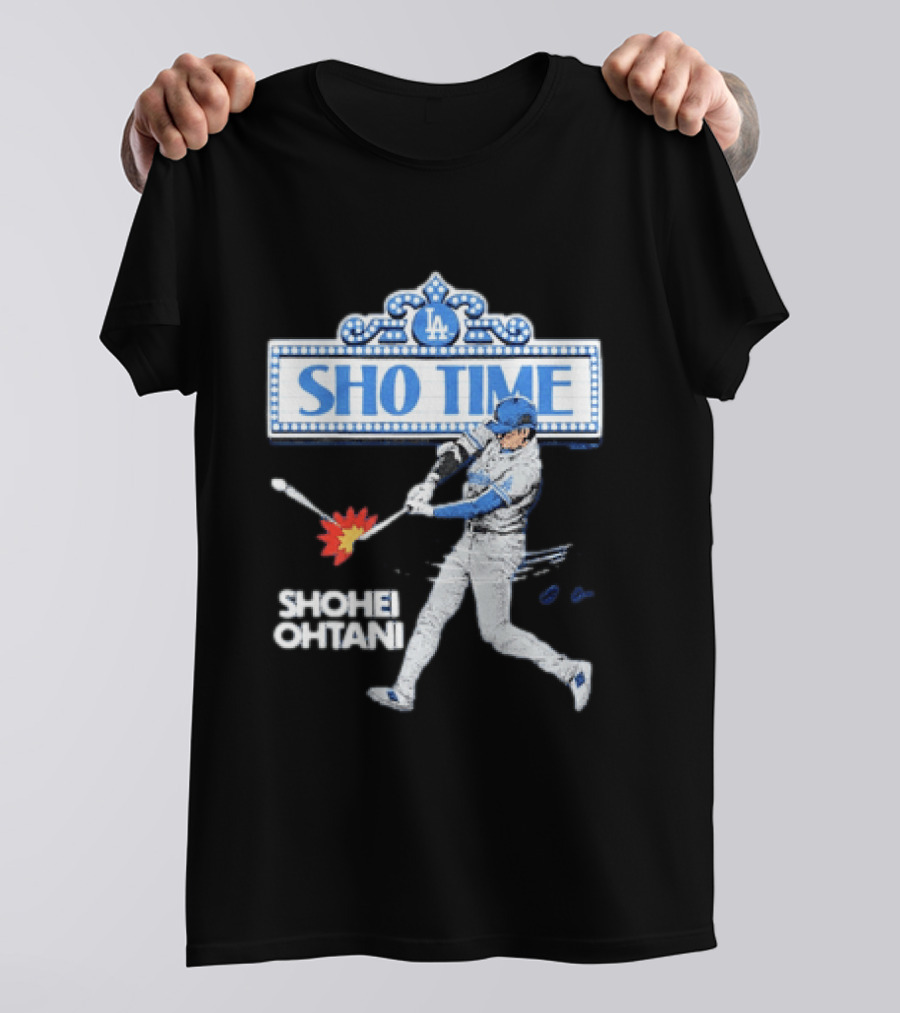 Los Angeles Dodgers Shohei Ohtani Sho Time LA 2026 Baseball Player Hitting Scene T-Shirt