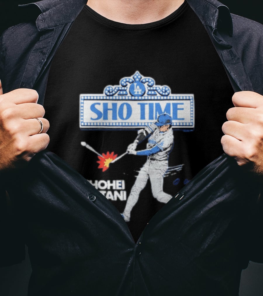 Los Angeles Dodgers Shohei Ohtani Sho Time LA 2026 Baseball Player Hitting Scene T-Shirt