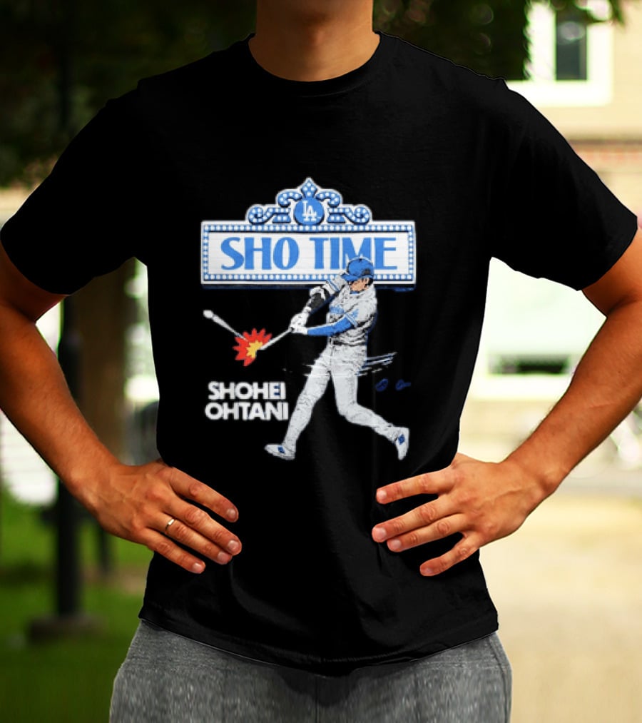Los Angeles Dodgers Shohei Ohtani Sho Time LA 2026 Baseball Player Hitting Scene T-Shirt