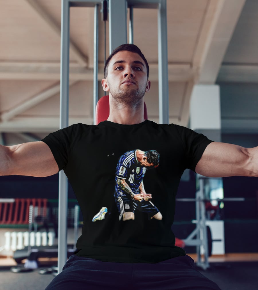 Messi Celebrates Argentina Victory With Passion And Emotion T-Shirt