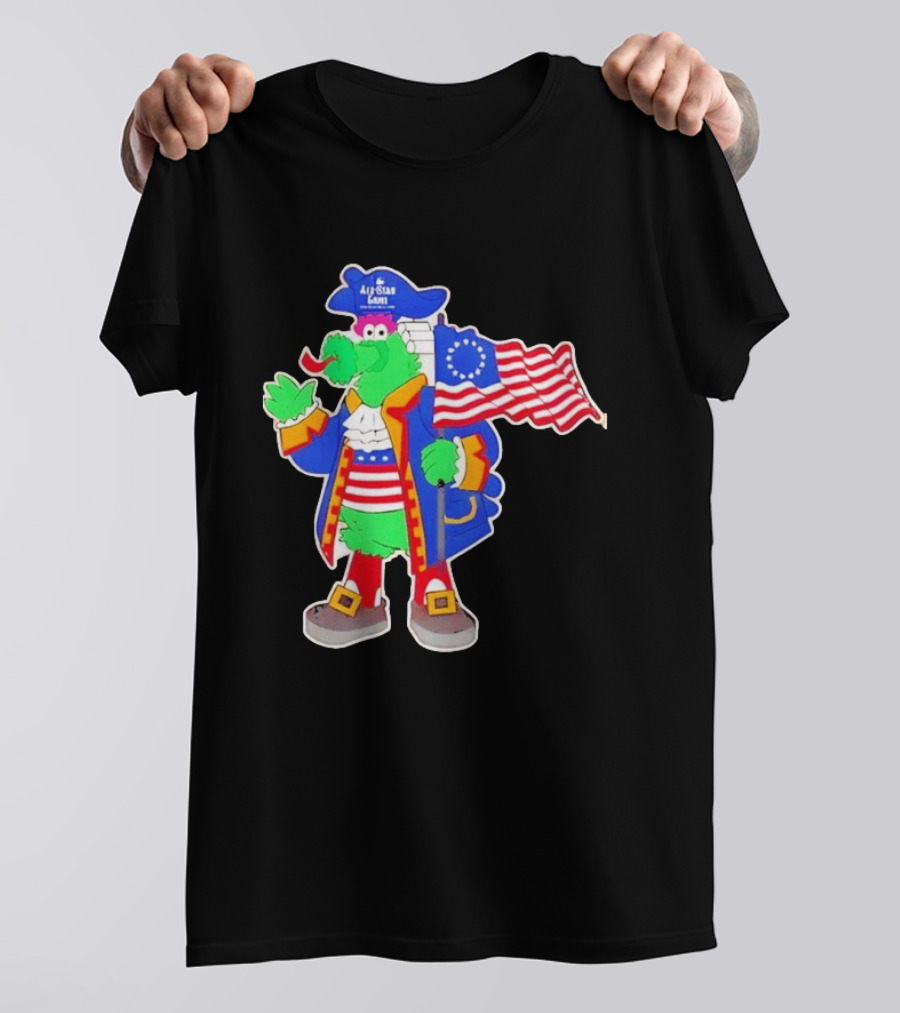 Phillie Phanatic Patriotic 2026 All Star Game Philadelphia Phillies American Flag MLB T-Shirt