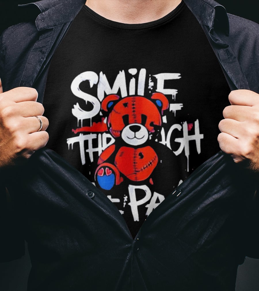 Smile Through The Pain Patchwork Teddy T-Shirt